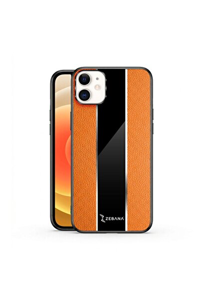 Zebana Apple iPhone 11 Uyumlu Kılıf Premium Deri Kılıf Turuncu