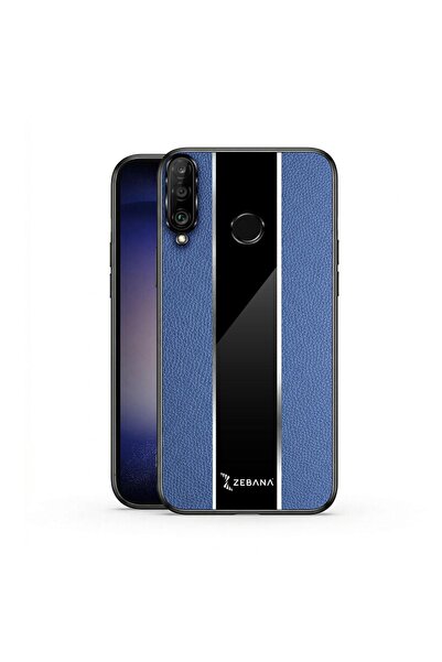 Zebana Huawei P30 Lite Uyumlu Kılıf Premium Deri Kılıf Mavi