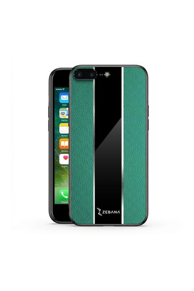 Zebana Apple iPhone 8 Plus Uyumlu Kılıf Premium Deri Kılıf Yeşil