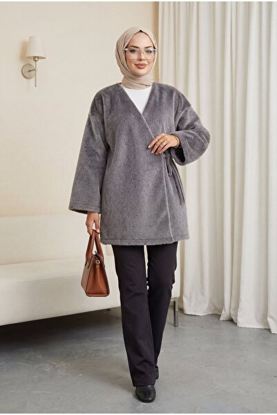 Modamorfo Side-Tie Fur Jacket - Smoked