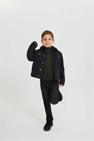 Lee Cooper Boy's Puebla 10 Jean Fur Jacket Denim 201 LCB231002
