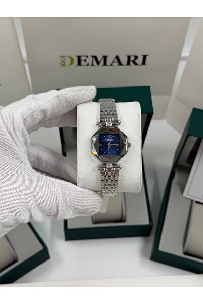 DEMARİ Women's Wristwatch Quartz Movement – Silver Strap Blue Dial Dm-00110L-A3