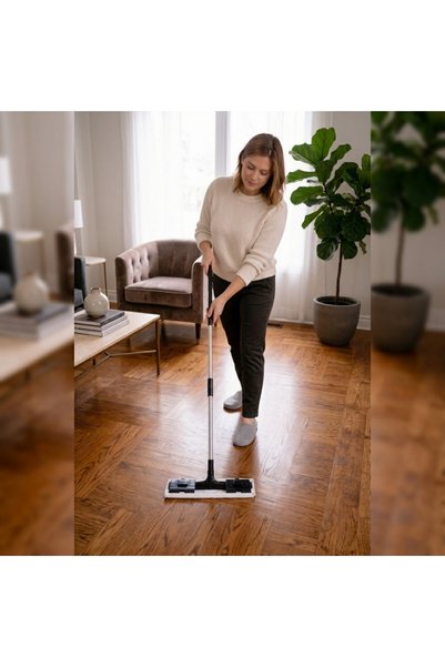 Helin SET Mop Plat + 3X36 Buc Servetele umede pentru mop, suprafete multiple, bicarbonat&otet, fara clor