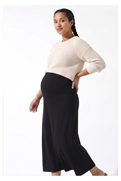 WAYS Γυναικεία μαύρη φούστα εγκυμοσύνης Diver με ρυθμιζόμενη μέση, casual & κ...