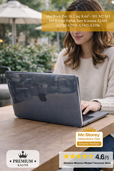 Mcstorey MacBook Pro 16.2 inç Kılıf – M1 M2 M3 M4 Kristal Parlak Sert Koruma ...
