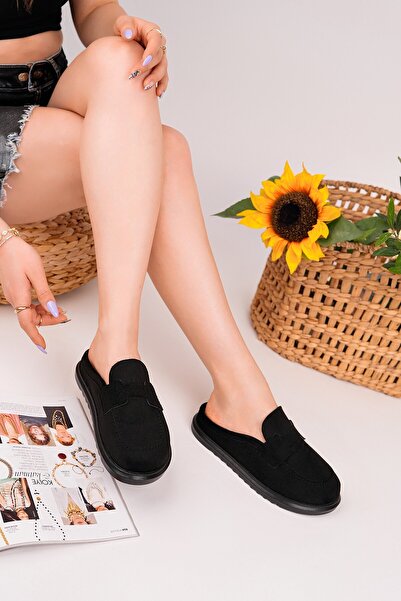 MUGGO VINTAGE Δερμάτινες Παντόφλες Loafer από Suede, Άνετες, Κλειστές Μπροστά...