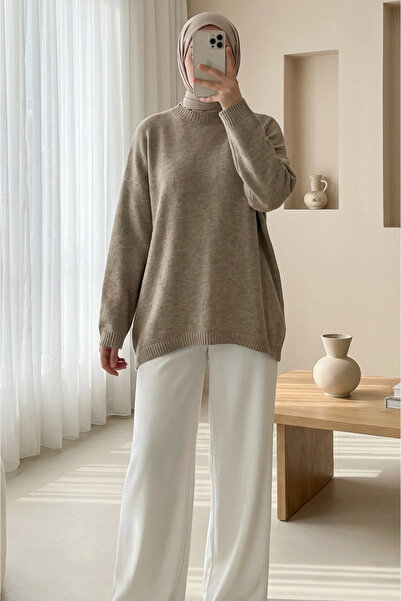 Modamorfo Πουλόβερ με στρογγυλή λαιμόκοψη - Ανοιχτό βιζόν