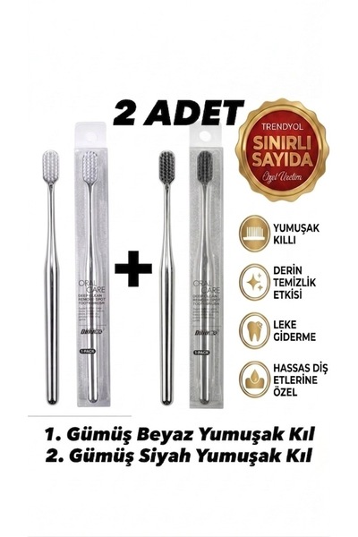 BIJIE Silver Toothbrush - 2 Pieces