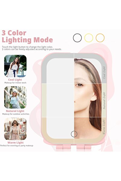 Arabest Portable Travel Makeup Mirror,USB-Rechargeable Vanity Mirror with 3 A...