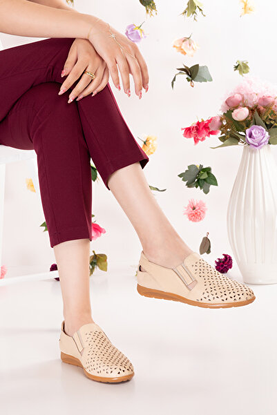 Gondol Γνήσιο Δερμάτινο Ορθοπεδικό Παπούτσια Casual Esfa.152y - Μπεζ - 40