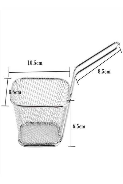 Arabest 4-Piece Mini Square Frying Basket Set,Stainless Steel,Reusable,with H...