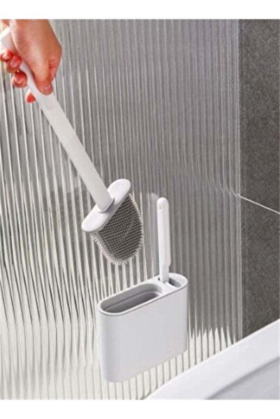 Arabest Silicone Toilet Brush Cleaning Set,Wall Mounted,Soft Hair,Durable,Ant...