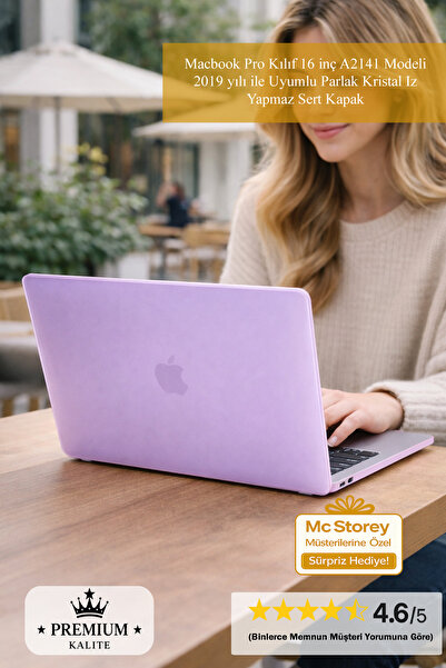 Mcstorey Macbook Pro Kılıf 16 inç A2141 Modeli 2019 yılı ile Uyumlu Parlak Kr...
