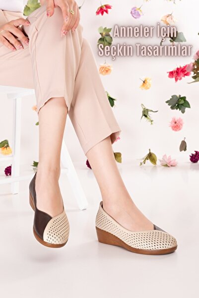 Gondol Genuine Leather Comfortable Daily Perforated Summer Shoes Vdt.2644 Bro...