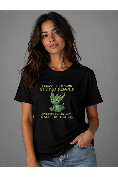 OEM Tricou de damă cu imprimeu digital 'Stupid People',
