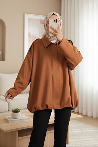 Modamorfo Shoulder Epaulettes, Front Zipper, Lined Suede Jacket - Tan