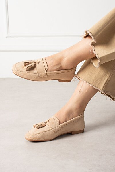 FUGA MODA Savona Mink Σουέτ με λεπτομέρεια φούντας μοκασίνια Μπαλαρίνα Casual...