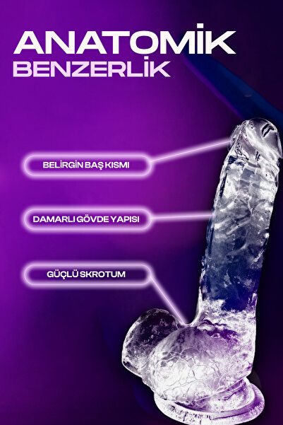 Dr.Jam Clear Jel Dildo – 19 cm Şeffaf Yumuşak Jel Dokulu