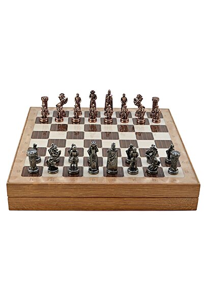 Gift Home Gifthome Orta Boy Metal Ingiliz Satranç Takımı Antik Ve Rustik Dese...