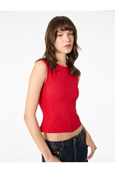 Koton Cotton Slim Fit Sleeveless Crew Neck Blouse