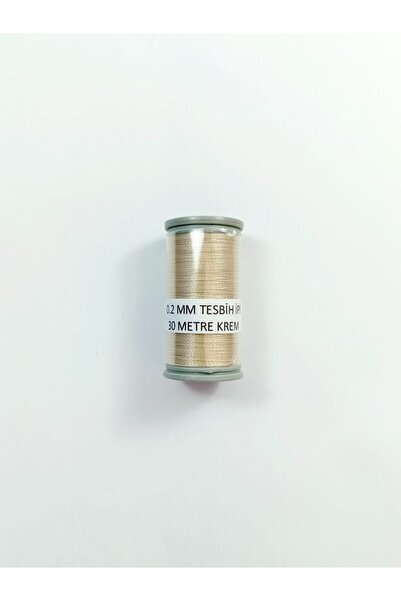 Eskişehir hobi sanat Κρεμ χρώματος 0,2 mm 30 μέτρα κλωστή χάντρες προσευχής (...