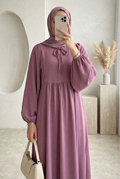 Modamorfo Γυναικείο Μακρύ Μανίκι Hijab Φόρεμα 2464 - Dusty Rose