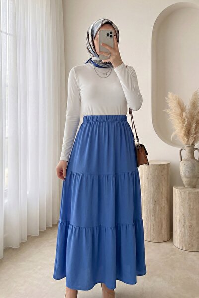 Modamorfo Women's Ayrobin Long Skirt 8048 - Indigo