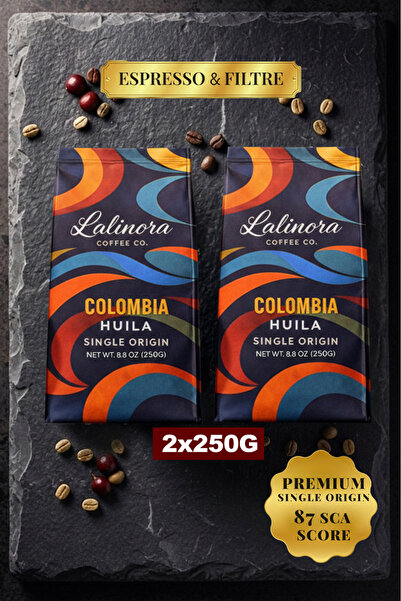 Colombia Huila - Çekirdek Kahve Espresso & Filtre - 2'li Set ( 2x250G ) SCA 87 Puan Single Origin