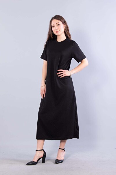 Mckanzie 26674 Φόρεμα με λαιμόκοψη O και μακρύ μοντάλ ύφασμα