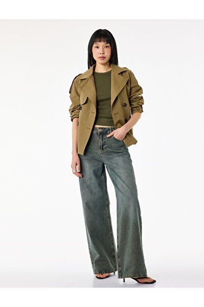 Koton Pamuklu Bol Kalıp Düz Paça Denim Pantolon - Loose Straight Fit Jean