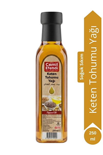 Cemilefendi Keten Tohumu Yağı 250 ml Soğuk Sıkım %100 Saf Keten Yağı