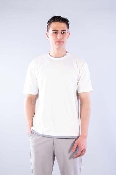 Mckanzie 4091 Μπλουζάκι με λαιμόκοψη σε σχήμα O με διαφορετικό στρίφωμα στο κ...