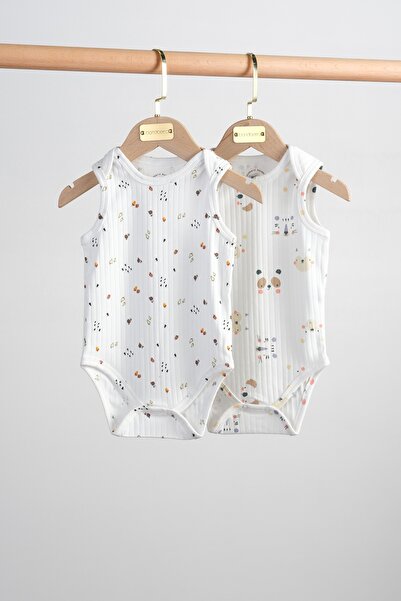 Bondberro 2-Piece Set Camisole 100% Cotton Envelope Collar Zero-Sleeve Newbor...