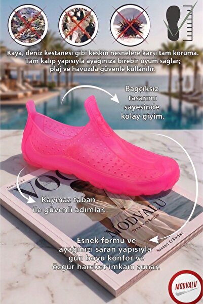 MODVALU Unisex Παπούτσια θαλάσσης Αντιολισθητική σόλα Κομψή πισίνα Διαφανή πέ...