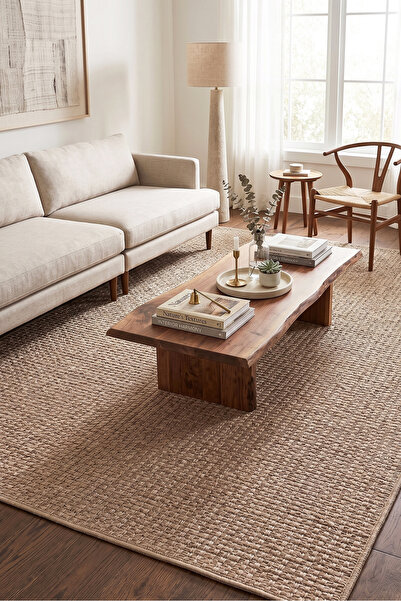 MELARİS HALI Cehu Naturel Jüt Halı Örme Kilim Sisal Hasır Halı Mutfak Balkon ...