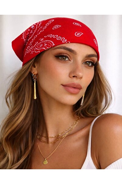 İnDerin Unisex Ethnic Patterned 100% Cotton Bandana Scarf