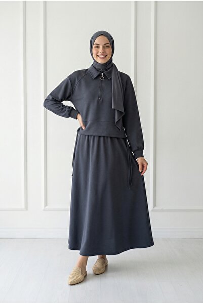 BENAHOLL Caminda Σετ με μισό φερμουάρ και κορδόνια στο πλάι με φούστα-MF1820 ...