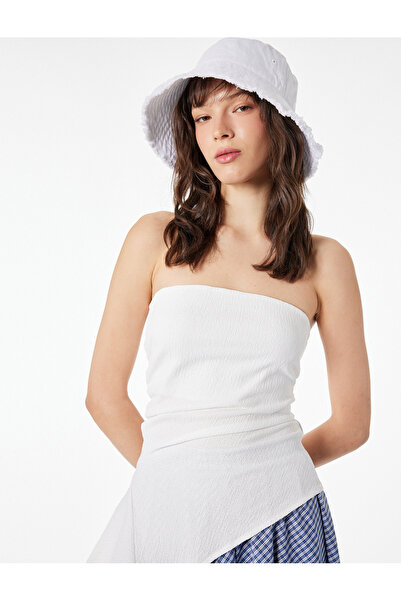 Koton Ασύμμετρη κοπή, στενή εφαρμογή, αμάνικο μπουστάκι με στράπλες λαιμόκοψη