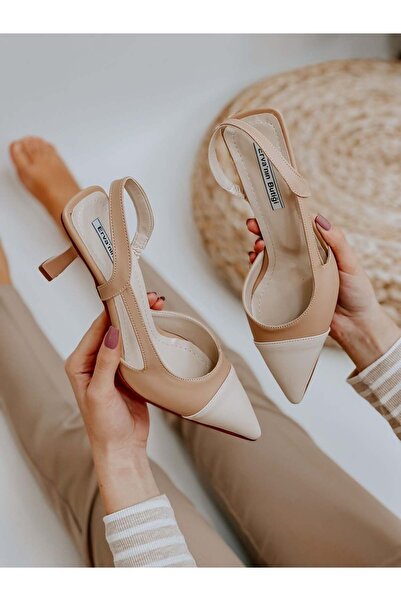 Nude Skin Leather (Jake) Masculine Detail Women's Open Stiletto