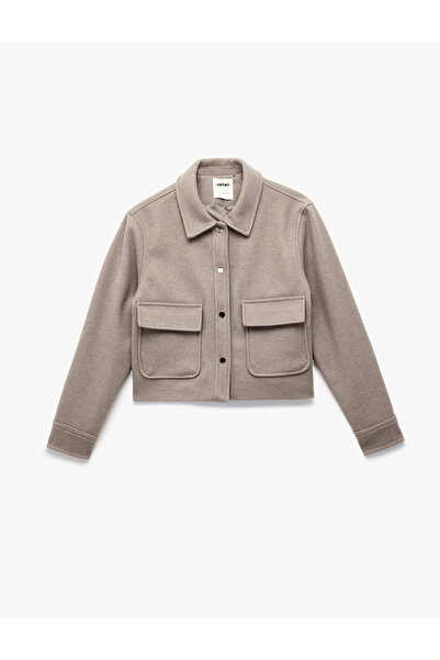 Koton Μακρυμάνικο κοντό σακάκι με κουμπιά και τσέπες