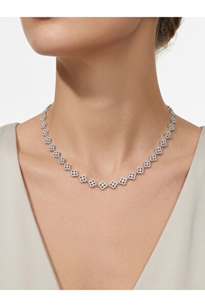 SHINELUC VIP Mini Silver Taşlı Yonca Kolye