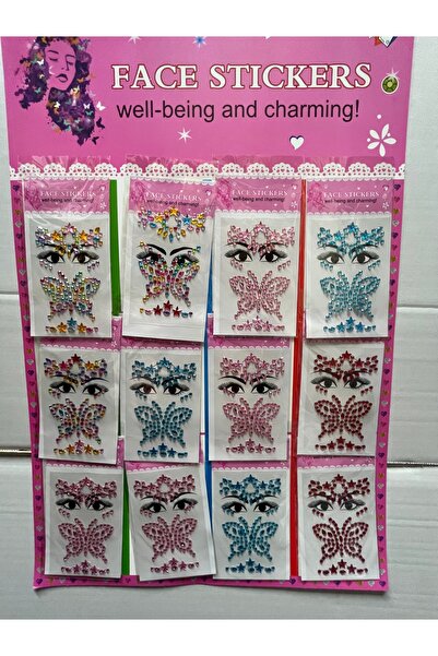Larenya Yüz Sticker Taş Seti – Parlak Kristal Face Jewel Makyaj Süsü