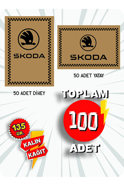 duha trend 35x50 120 Gr. Kraft Kağıt Oto Paspası Skoda 50Adet Yatay 50 Adet D...