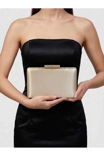 Biçanta Skin Nude Color Satin Βραδινό Φόρεμα Τσάντα Βραδινή Τσάντα Αρραβώνα Τ...