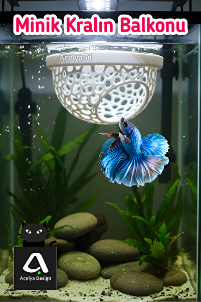 açelya3d Beta Balığı Betta Dinlenme Alanı & Üretim Yuvası – Halfmoon Köpük Yu...