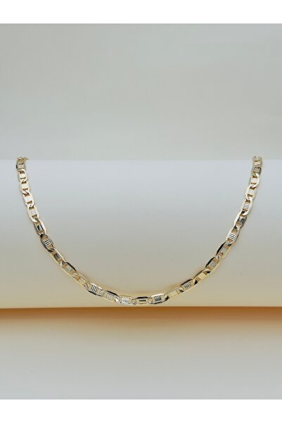 Snartun CM Jewelry Gold Dikdörtgen Detaylı Zincir Kadın Kolye 45 CM | Paslanm...