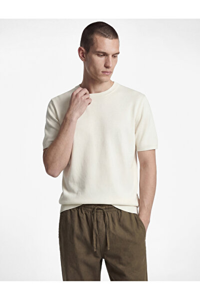 Koton Regular Fit Crew Neck Viscose Blend Short Sleeve Basic Knitwear T-Shirt