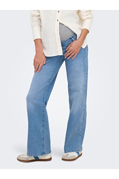 ONLY MATERNITY Jeans mit weitem Bein OLMWAUW Mittlere Taille Weiter Beinschni...