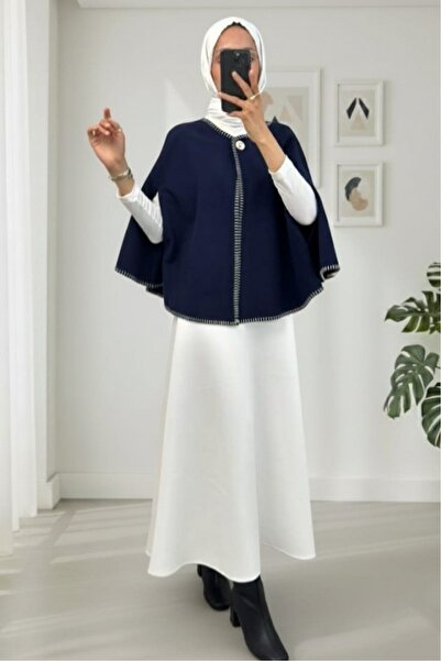 Modamorfo Shepherd's Stitch Pocketed Cashmere Poncho