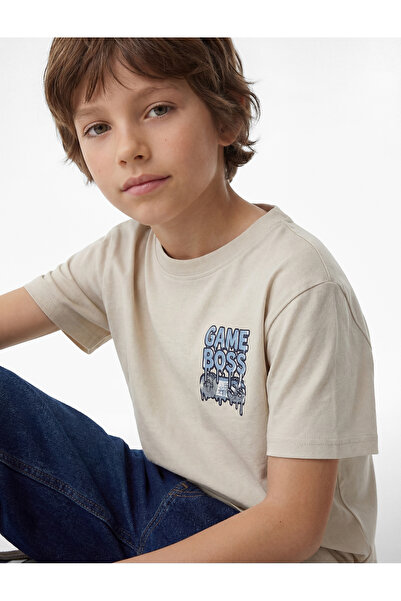 Koton Cotton Short Sleeve Crew Neck Printed T-Shirt